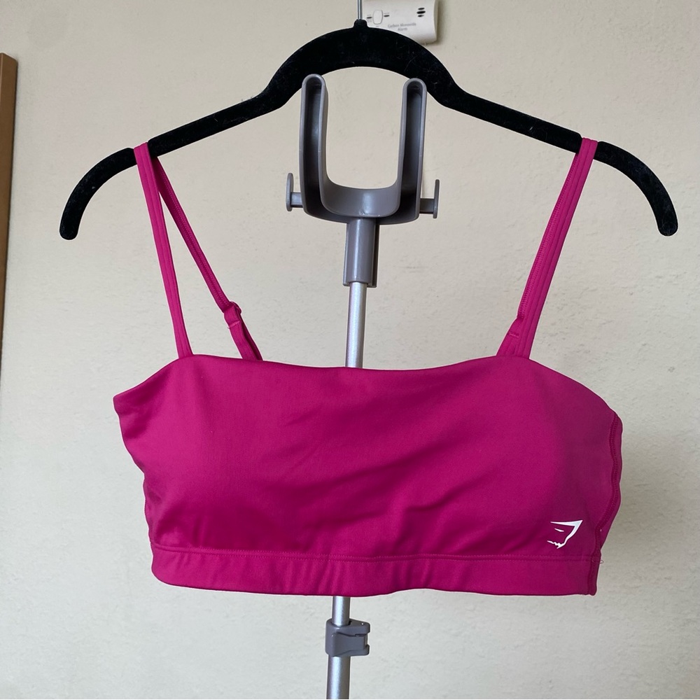 Gymshark sports bra bandeau dragon pink size M